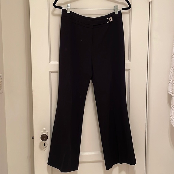 Y2K Black Rhinestone Belt Trousers Slacks - Picture 1 of 5